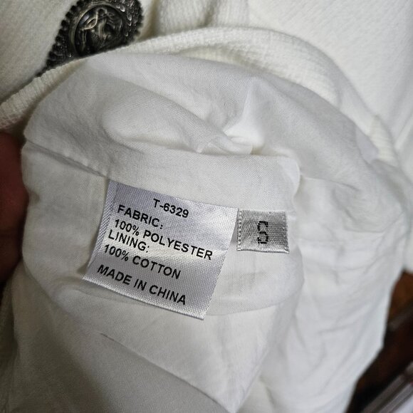 New without Tags with Defect Balmain Crystal Embellished Military White Jacket - Picture 8 of 9